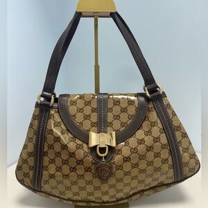 Crystal Monogram Duchessa Flap Shoulder Bag Dark Brown